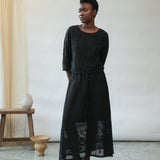 Daisy-Fay Cotton Lace Top in Black by HANNAH BEAUMONT