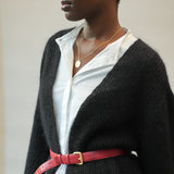 Evelyn Mohair Knitted Cardigan in Black