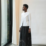 Maisy Organic Cotton Poplin and Jersey Shirt in White