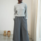 Mazu-Cay Recycled Cotton Blend Trousers in Grey Gingham