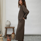 Holly Organic Cotton Felpe Sweatshirt in Brown Marl