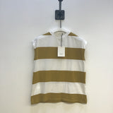 Aukai-Sue Organic Cotton Top in Olive & White Bold Stripe S Preloved