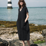 Zarya Organic Cotton Jumpsuit in Black XS Preloved