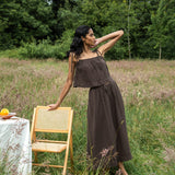 Macy Organic Cotton Skirt in Cacao