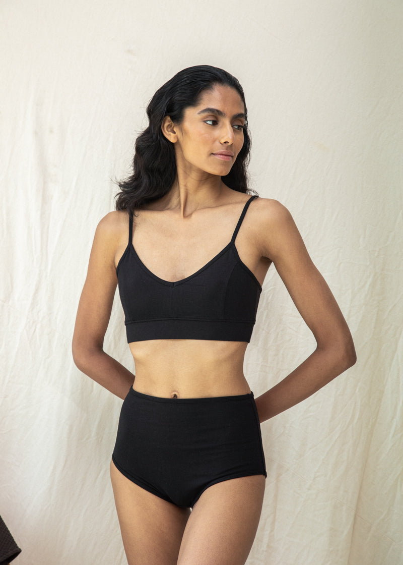 Nyra Bamboo & Organic Cotton Blend Bra in Black