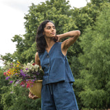 Paola-Leigh Organic Cotton Denim Shorts in Mid Blue XS Preloved