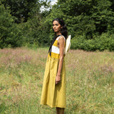 Rory-Sue Organic Cotton Jumpsuit in Olive and White Bold Stripe