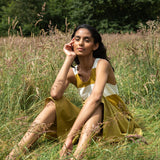 Rory-Sue Organic Cotton Jumpsuit in Olive and White Bold Stripe