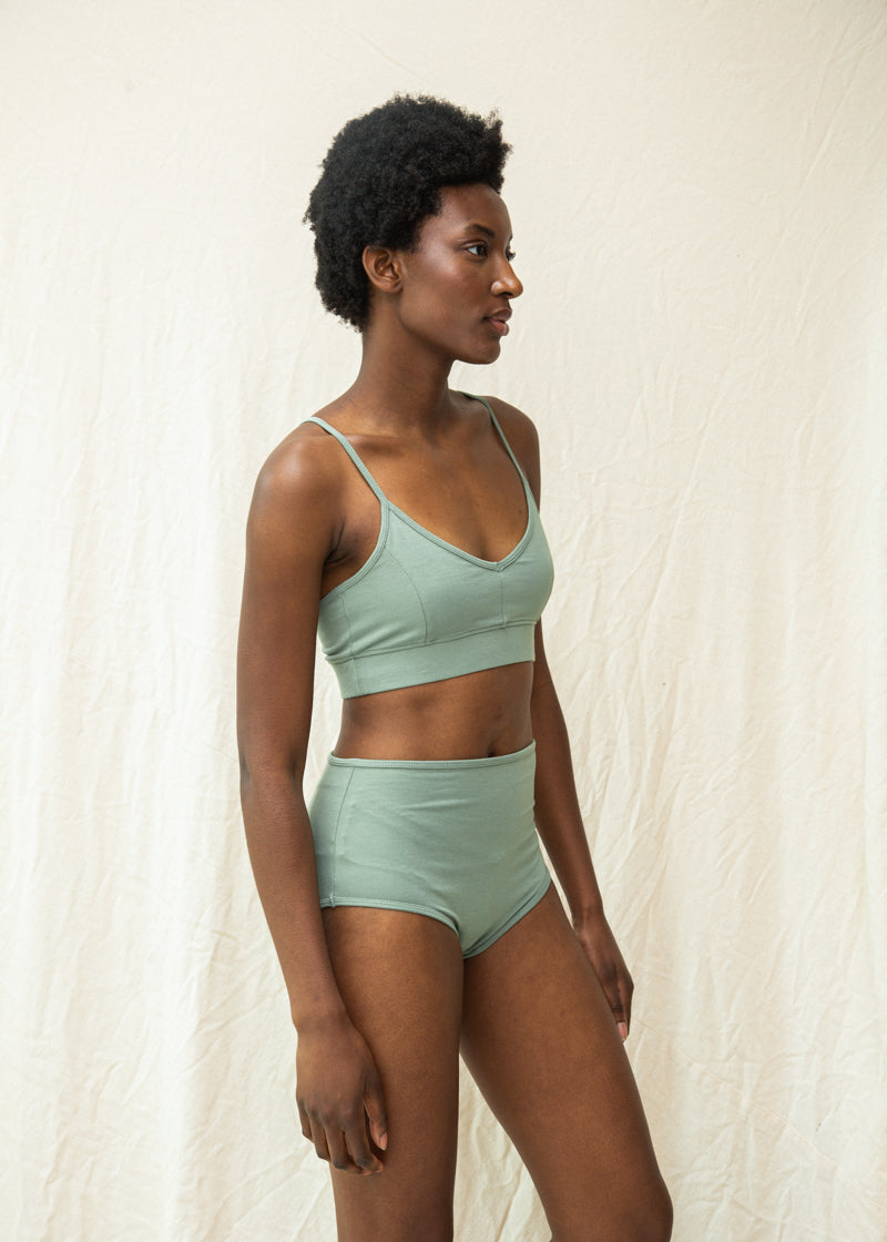 Yoka Bamboo & Organic Cotton Blend High Waist Briefs in Pistachio