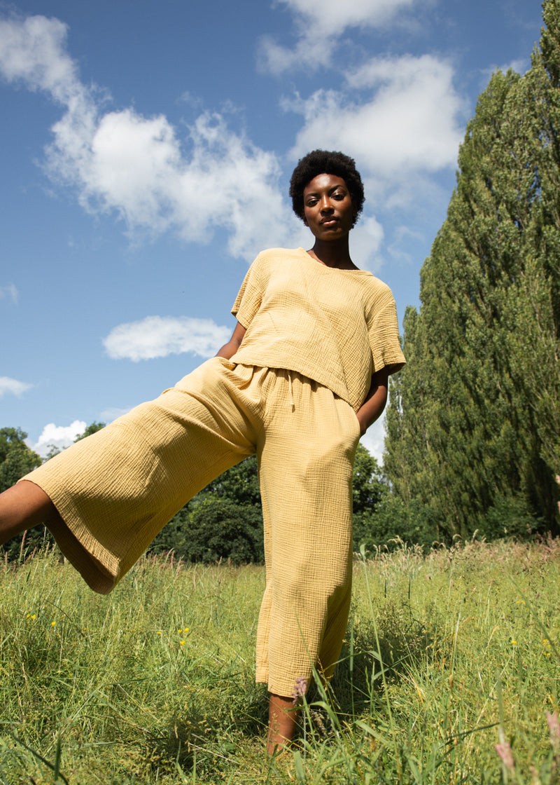 Sawyer Organic Cotton Trouser in Straw