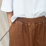Alma-Leigh Recylced Cotton Denim Skirt in Bark Brown