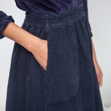 Alma Organic Cotton Corduroy Skirt in Night Sky Navy