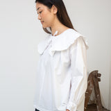 Camilla Organic Cotton Poplin Blouse in White