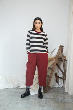 Cedar Organic Cotton Corduroy Trousers in Soft Burgundy