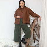 Dylan-Leigh Recycled Cotton Denim Overshirt in Bark Brown