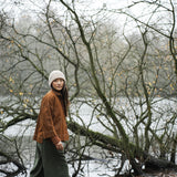 Dylan-Leigh Recycled Cotton Denim Overshirt in Bark Brown