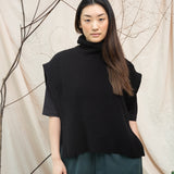 Kanon Recycled Wool Knitted Vest in Black