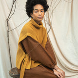 Kanon Recycled Wool Knitted Vest in Ochre Marl