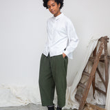 Konara Organic Cotton Jersey and Poplin Shirt in White