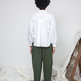 Konara Organic Cotton Jersey and Poplin Shirt in White