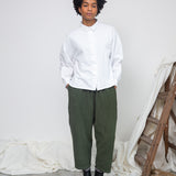 Konara Organic Cotton Jersey and Poplin Shirt in White