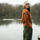 Lark-Leigh Recylced Cotton Denim Gilet in Bark Brown