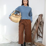 Leo Recycled Wool Knitted Jumper in Sky Blue Marl