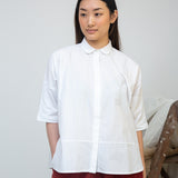 Lissie Organic Cotton Jersey and Poplin Shirt in White