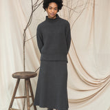 Mio Organic Cotton Knitted Skirt in Grey Marl