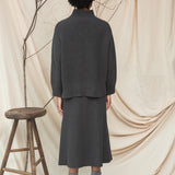 Mio Organic Cotton Knitted Skirt in Grey Marl
