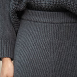 Mio Organic Cotton Knitted Skirt in Grey Marl