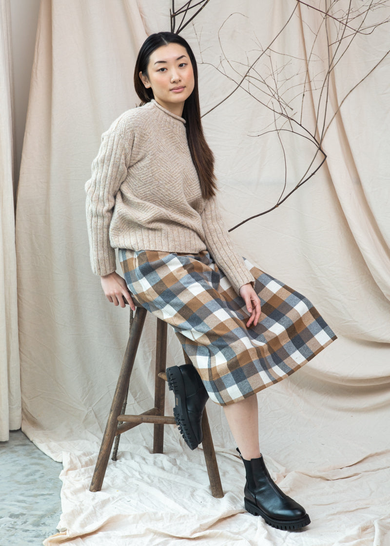 Shika Lambswool Knitted Jumper in Cream Marl