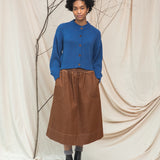 Sugi Organic Cotton Knitted Cardigan in Ink Blue