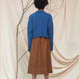 Sugi Organic Cotton Knitted Cardigan in Ink Blue