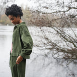 Tierra Organic Cotton Corduroy Overshirt in Khaki