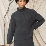 Tora Organic Cotton Knitted Jumper in Grey Marl
