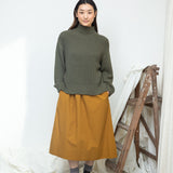 Tora Organic Cotton Knitted Jumper in Soft Khaki