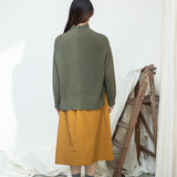 Tora Organic Cotton Knitted Jumper in Soft Khaki