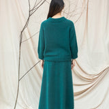 Solstice Mohair Knitted Jumper in Pine by HANNAH BEAUMONT