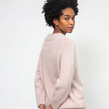 Solstice Mohair Knitted Jumper in Shell Pink by HANNAH BEAUMONT