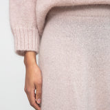 Solstice Mohair Knitted Jumper in Shell Pink by HANNAH BEAUMONT