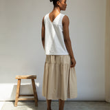 Azure Organic Cotton Poplin Top in White