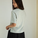 Bay Organic Cotton Jersey Top in Grey Marl