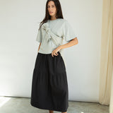 Bay Organic Cotton Jersey Top in Grey Marl