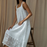 Freya-Fay Cotton Lace Dress in White by HANNAH BEAUMONT