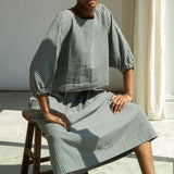 Goldie-Cay Organic Cotton Double Gauze Skirt in Monochrome Gingham