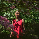 Imogen-May Cotton Linen Dress in Scarlet