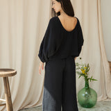 Ivy Organic Cotton Cheesecloth Top in Black