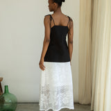 Lyla-Fay Cotton Lace Skirt in White by HANNAH BEAUMONT