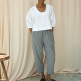 Renee Organic Cotton Poplin Top in White